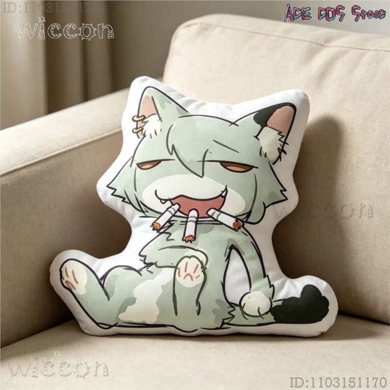 Throw Pillow - หมอนอิงคอสเพลย์ แมวสูบบุหรี่ ยานิโกะ ซาโตะ ขนาด 40