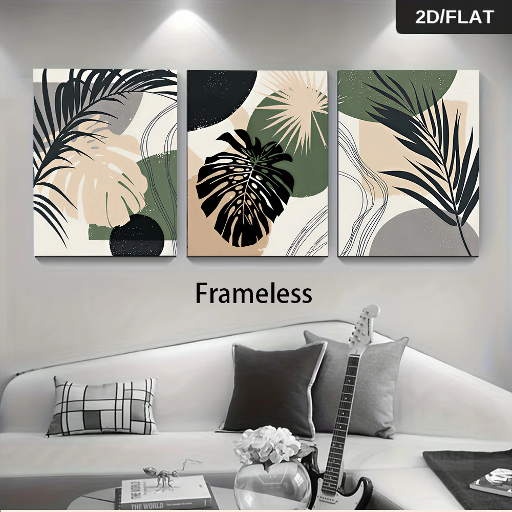 Abstract Canvas Set - ภาพวาดแคนวาสไร้กรอบ 3 ชิ้น หลายขนาด 1 ชุด