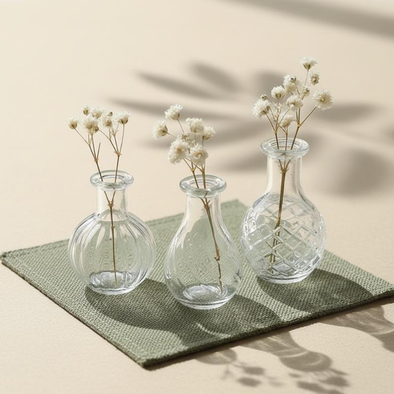 Vase Decor - { # 1 ชิ้น แจกันแก้วจิ๋ว ของตกแต่งฉากสวนเทพนิยาย