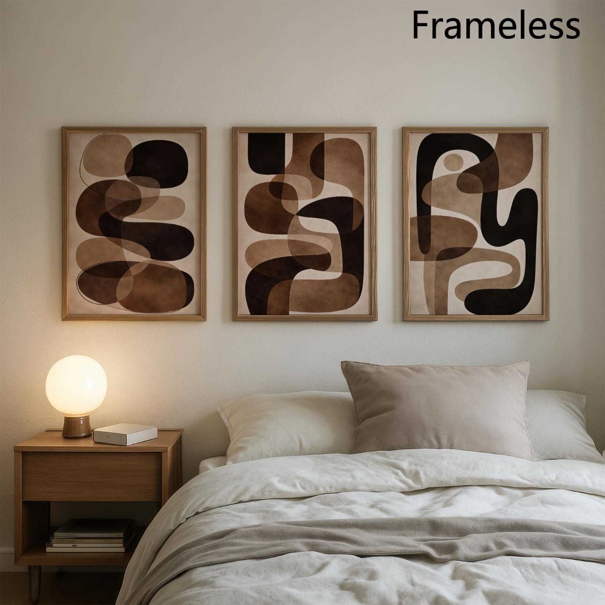 Abstract Canvas Set - ภาพพิมพ์ 2D แบบแบน 3 ชิ้น สไตล์