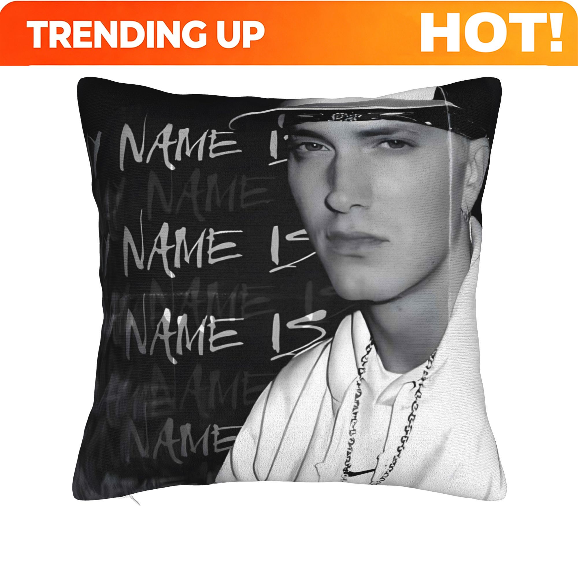 Throw Pillow - ปรับแต่งชุดปลอกหมอนอิงพิมพ์ลายสองด้าน EMINEM - และปลอกหมอนตกแต่งสไตล์ฮิปฮอปพร้อมซิปปิด ซักด้วยเครื่องซักผ้าได้