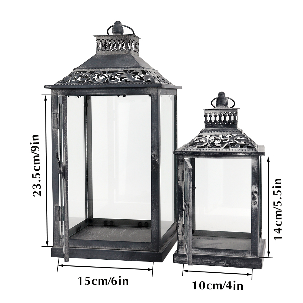 ชุดโคมไฟแขวนโลหะสีเทาโบราณสไตล - Candle Holder Decor บทวิจารณ์และราคา