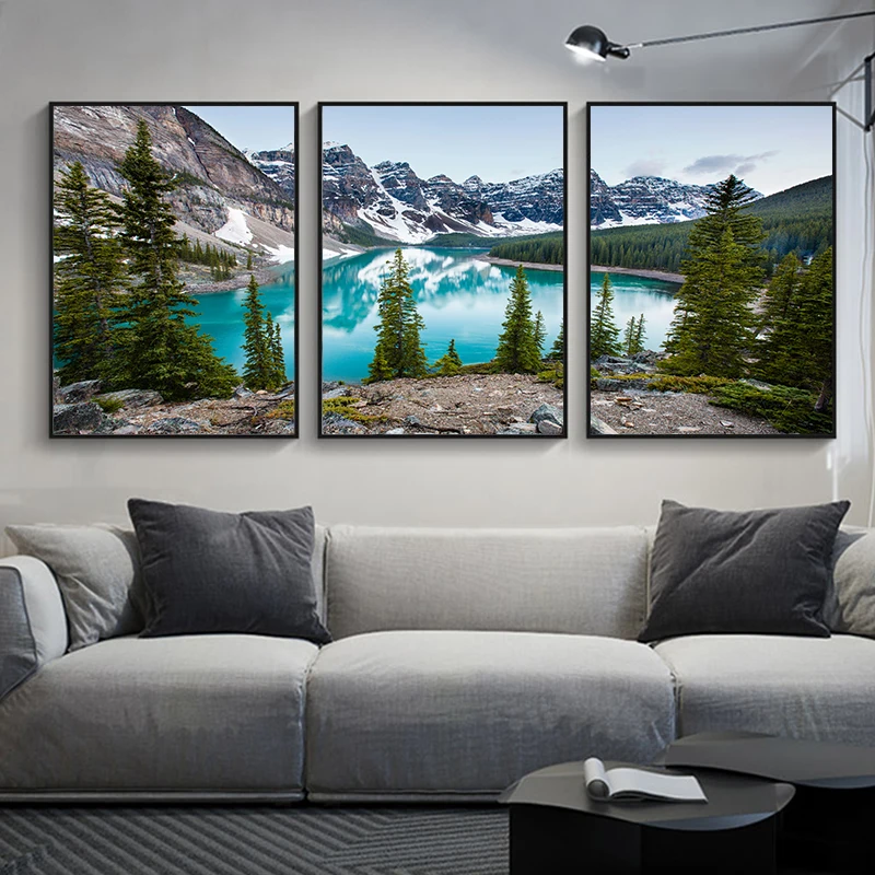 ภาพพิมพ์บนผ้าใบลายภูมิทัศน์ป่า - Abstract Canvas Set บทวิจารณ์และราคา