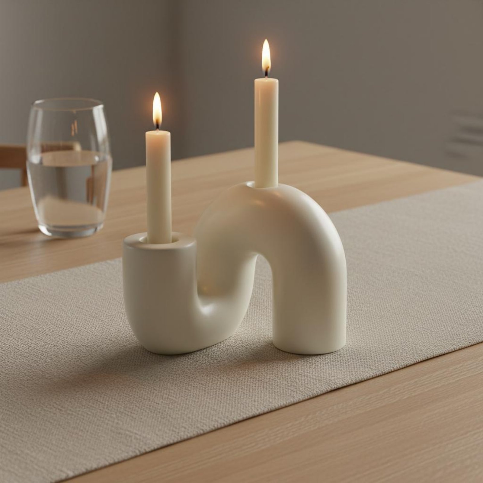 ที่วางเทียนเซรามิคทรงโค้ง ดีไซ - Candle Holder Decor บทวิจารณ์และราคา