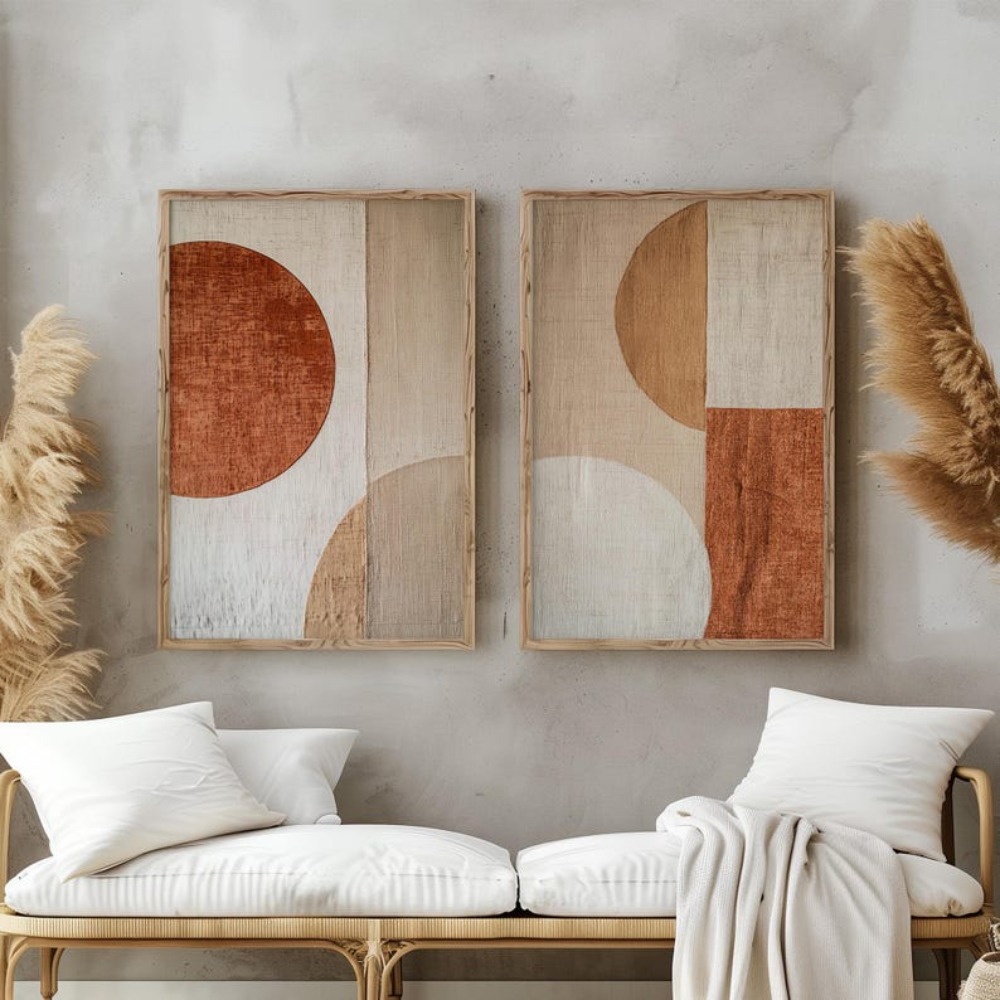 ภาพวาดบนผ้าใบไร้กรอบ 2 ชิ้น/ชุ - Abstract Canvas Set บทวิจารณ์และราคา
