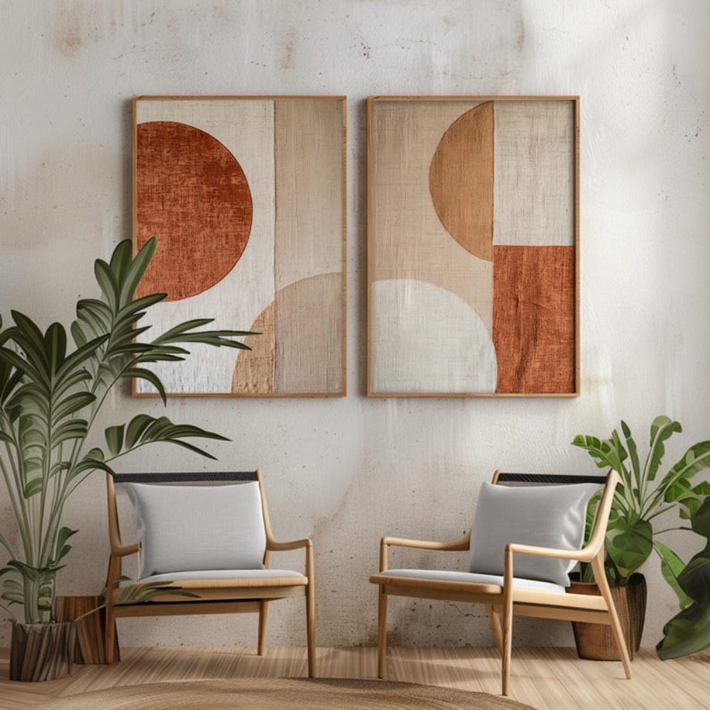 ภาพวาดบนผ้าใบไร้กรอบ 2 ชิ้น/ชุ - Abstract Canvas Set บทวิจารณ์และราคา