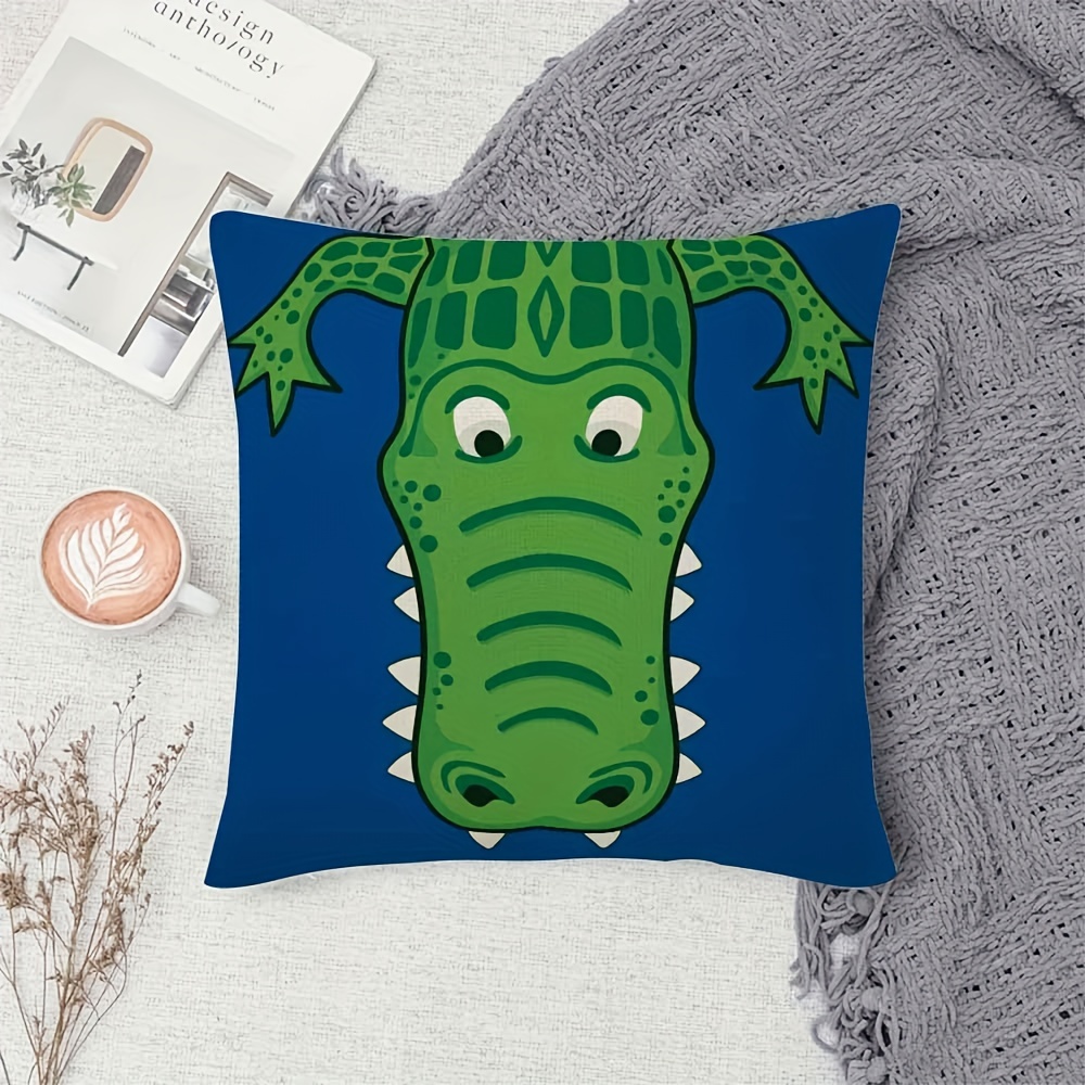 ปลอกหมอนอิงลายจระเข้สีเขียวร่ว - Throw Pillow บทวิจารณ์และราคา