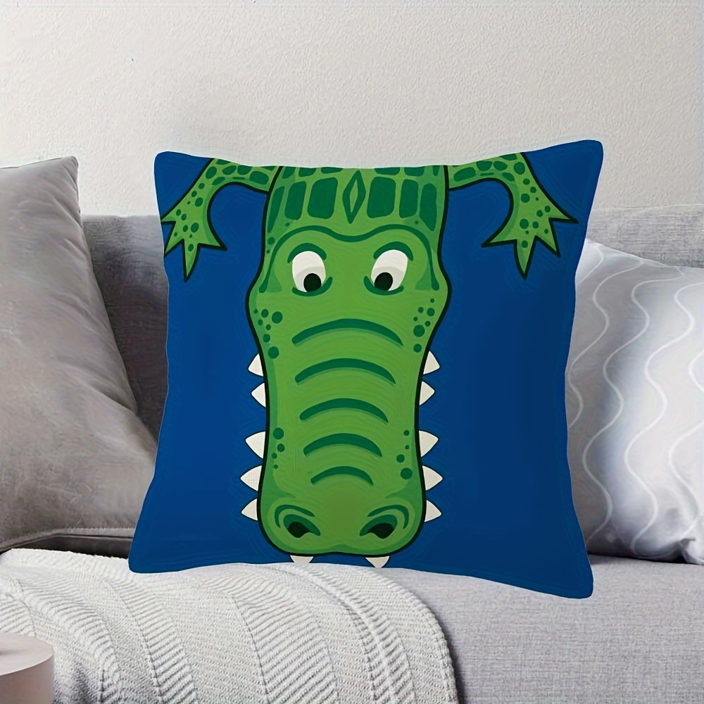 ปลอกหมอนอิงลายจระเข้สีเขียวร่ว - Throw Pillow บทวิจารณ์และราคา